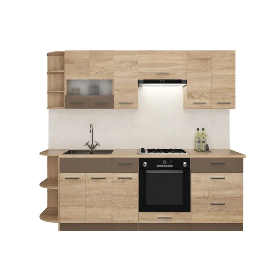 Kitchen Alina sonoma oak / latte. The size is 2,4 meters order